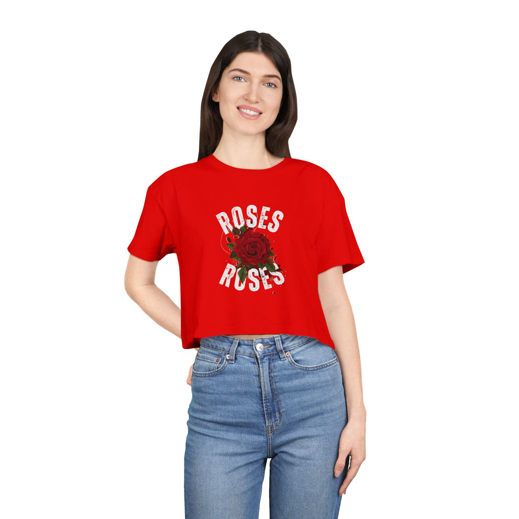 Women's Vintage Rose Crop Tee