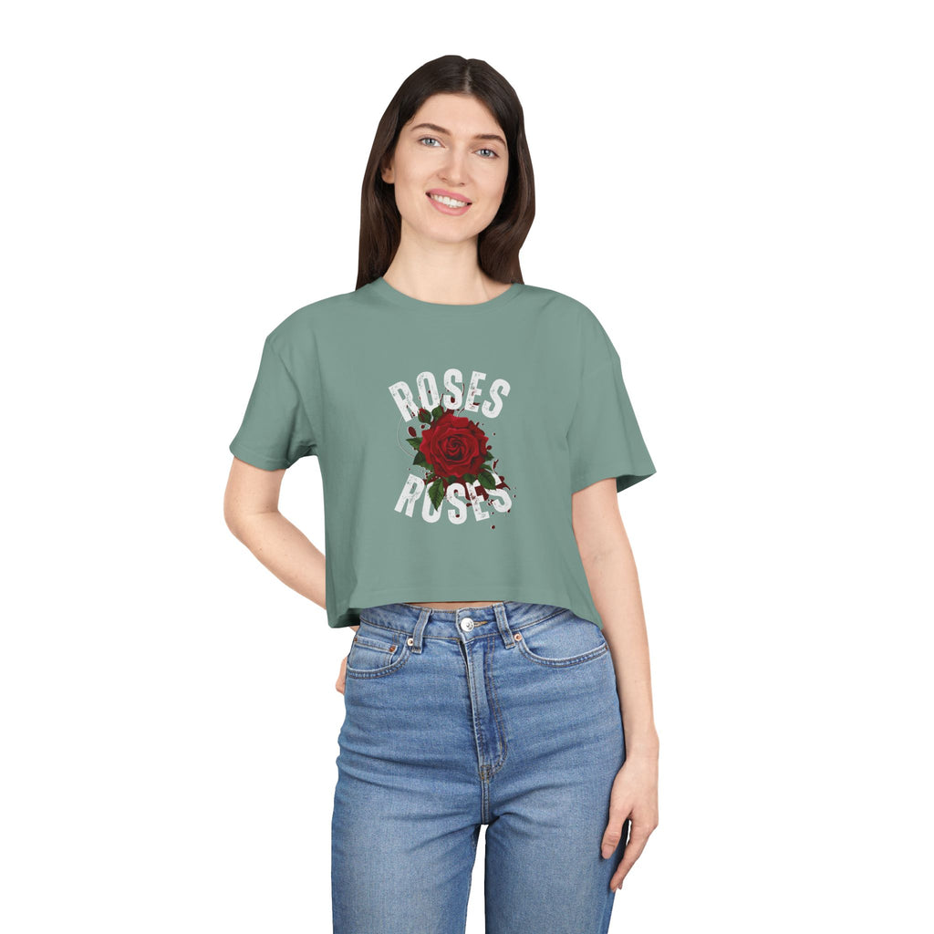 Women's Vintage Rose Crop Tee
