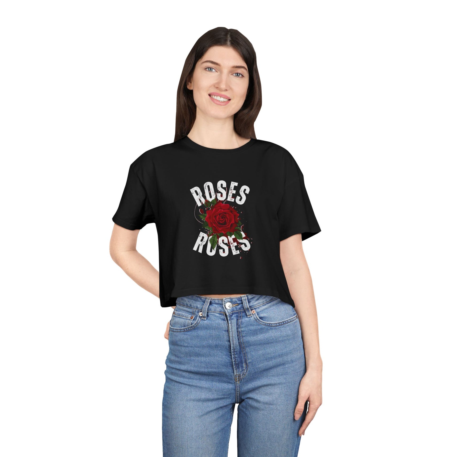 Women's Vintage Rose Crop Tee