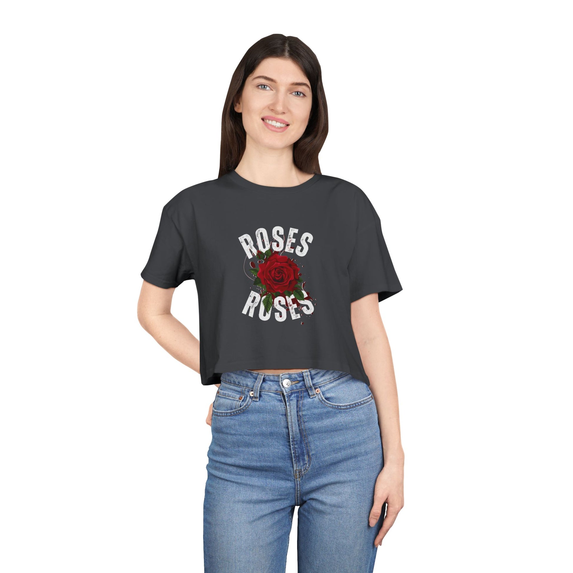 Women's Vintage Rose Crop Tee