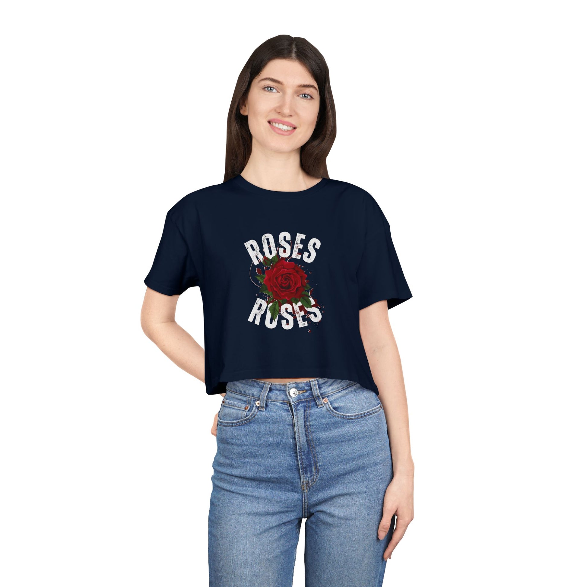 Women's Vintage Rose Crop Tee