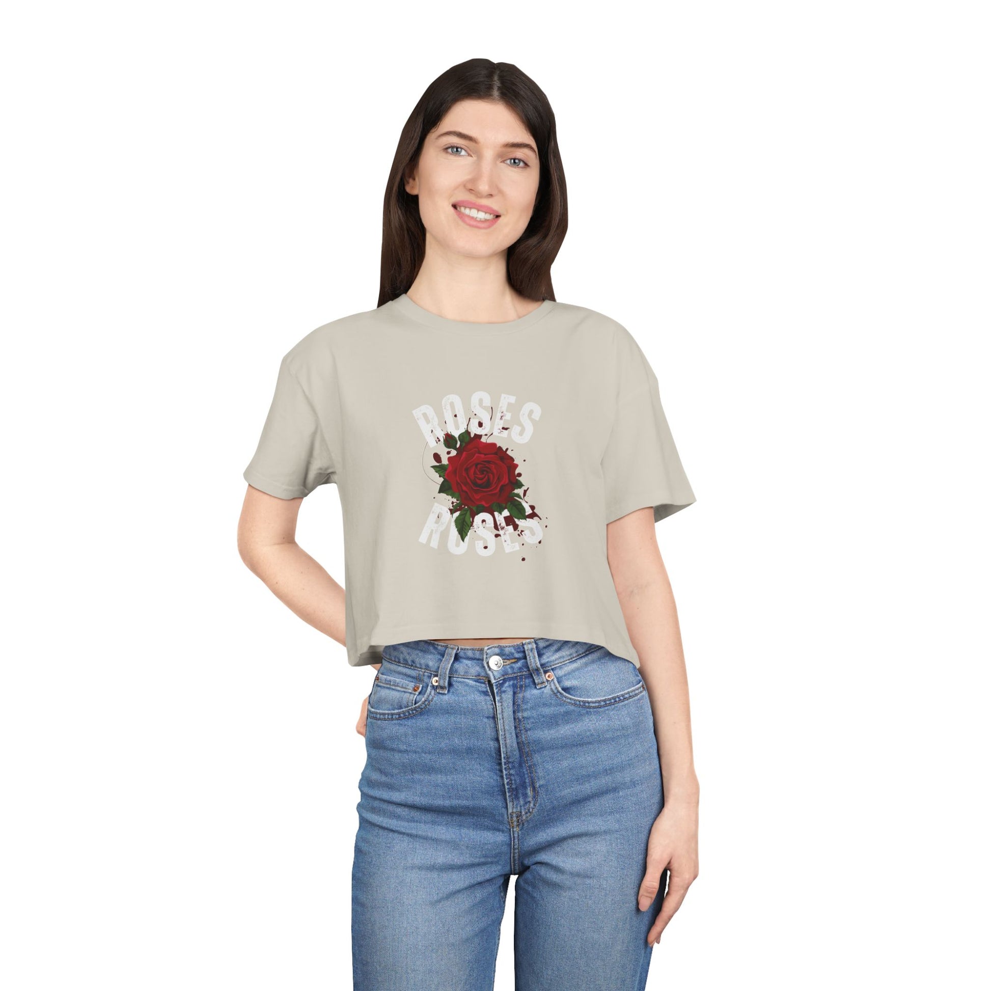 Women's Vintage Rose Crop Tee